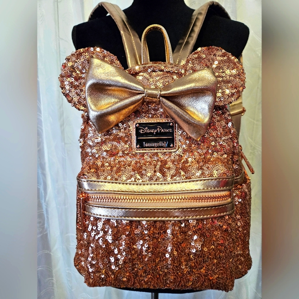 Rose Gold Disney Minni Mouse Backpack